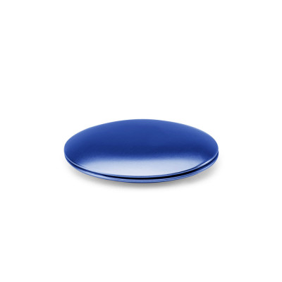 KAYLA. Double-sided round aluminum mirror with magnetic closure